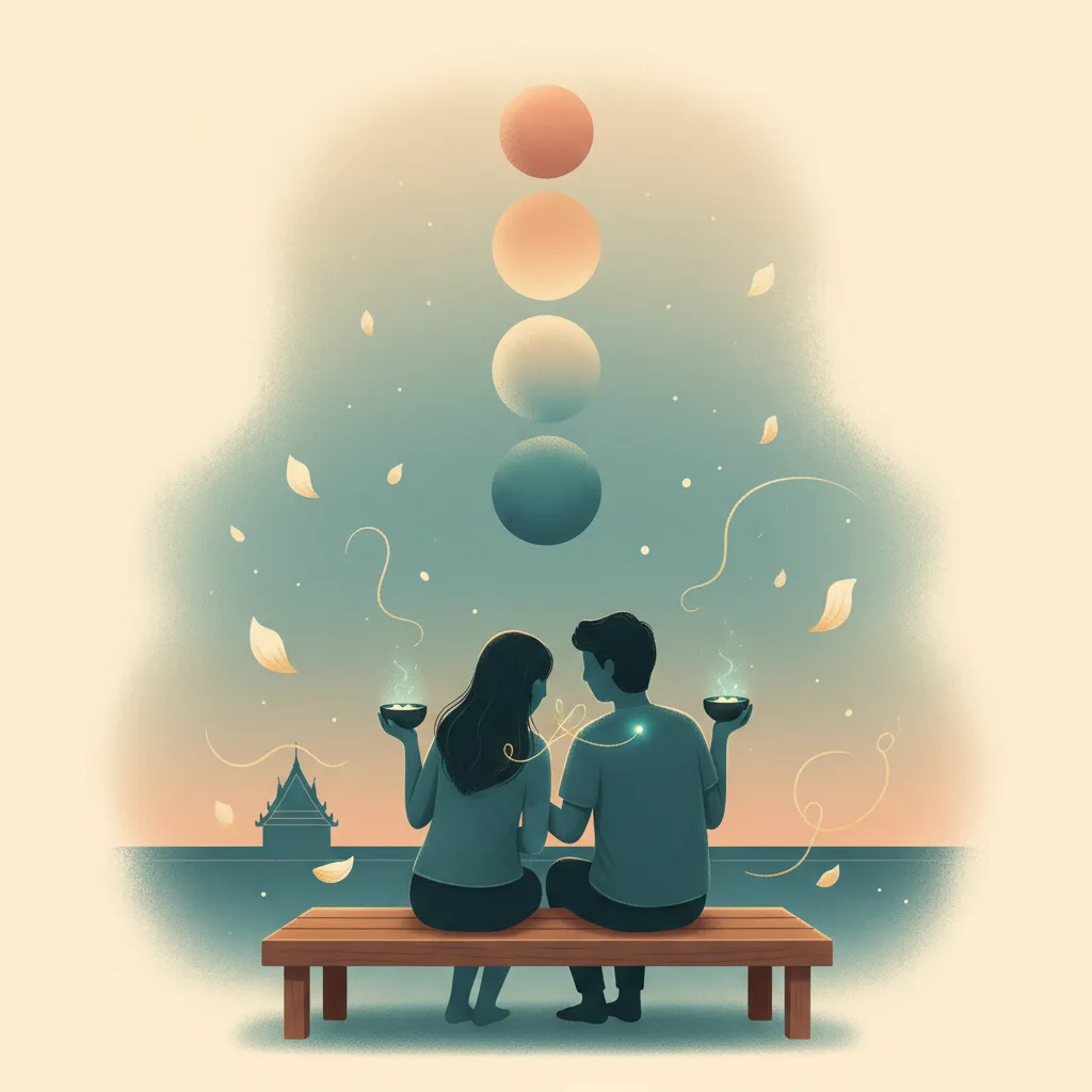 Couple sharing a meal representing Thai expressions of love beyond words